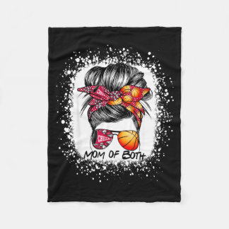 Mom of both cheer mom basketball mom messy bun fleece blanket