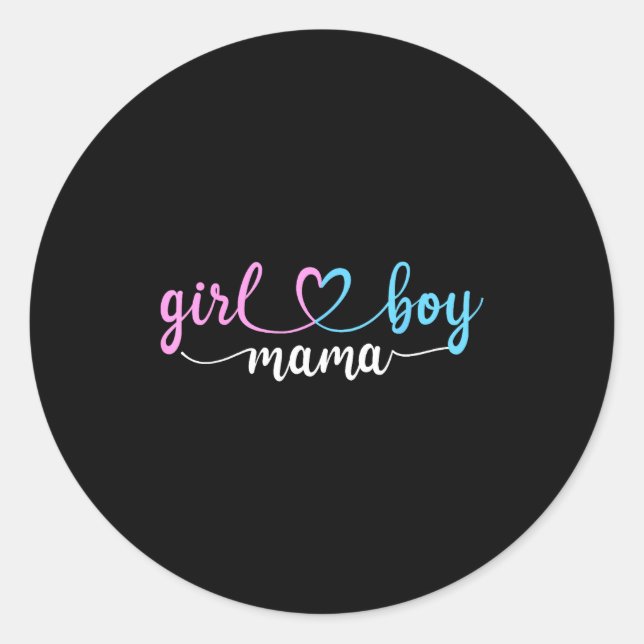 Mom of both mama of boys and girls  classic round sticker (Front)