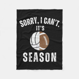 Mom Of Both Sorry I Can't It's Volleyball Football Fleece Blanket