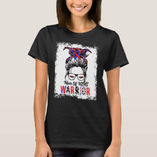 Mom Of Hlhs Warrior Blue Red Ribbon Awareness T-Shirt