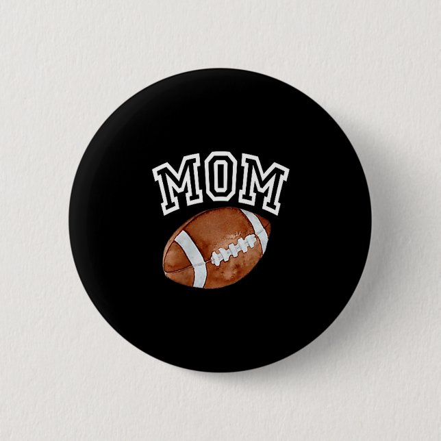Mom Of The 1 Year Old Football Birthday Boy Family 6 Cm Round Badge (Front)