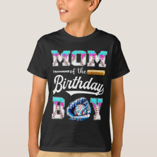 Mom Of The Birthday Boy Baseball Ice Cream Drip Ma T-Shirt
