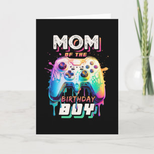 Mom Of The Birthday Boy Matching Video Game Birthd Card
