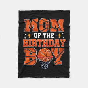 Mom Of The Birthday Boy Sketll Birthday Family Fleece Blanket