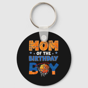 Mom Of The Birthday Boy Sketll Ller Bday Family Pa Key Ring