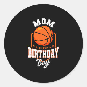 Mom Of The Birthday Boy Sketll Theme Bday Party 1  Classic Round Sticker