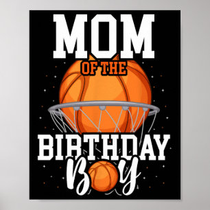 Mom Of The Birthday Boy Sketll Theme Bday Party  Poster