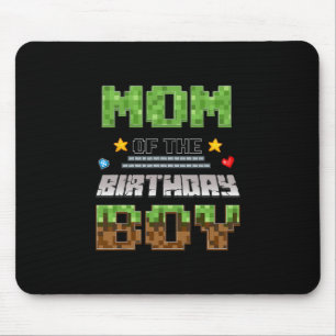 Mom Of The Birthday Boy Video Gamer Pixel Birthday Mouse Pad