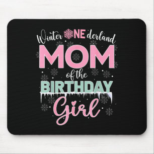 Mom Of The Birthday Girl Shirt Winter Onederland F Mouse Pad