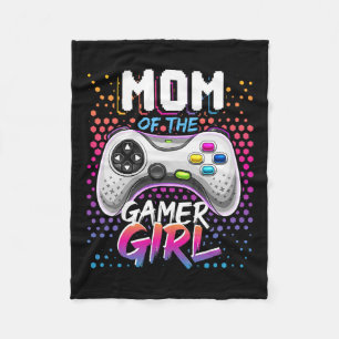 Mom Of The Gamer Girl Matching Video Game Birthday Fleece Blanket