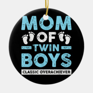 Mom Of Twin Boys Classic Overachiever Twin Mom Twi Ceramic Tree Decoration