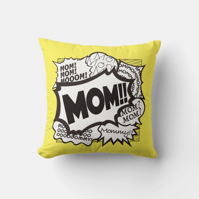 MOM OFF DUTY Throw Pillow. Comic Version  Cushion (Front)