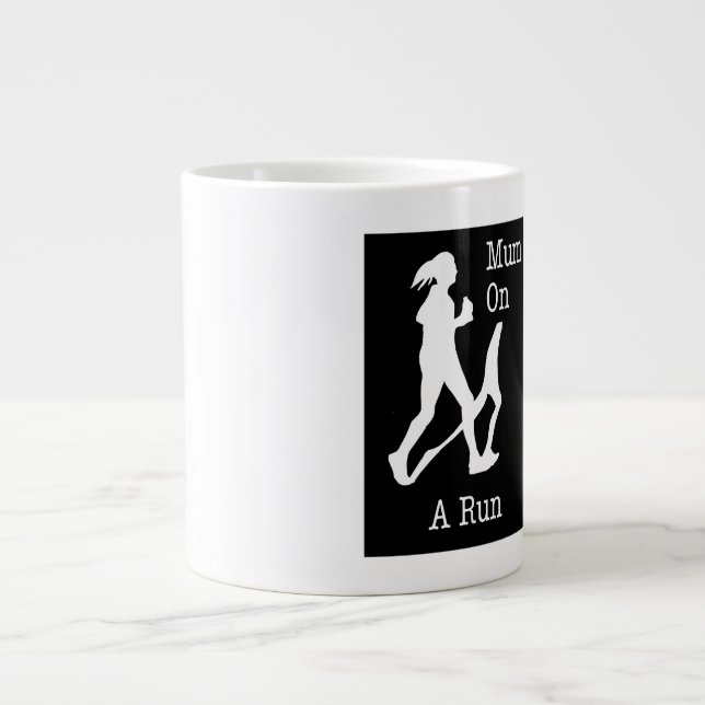 Mom on a run Mother T shirt gift present women Large Coffee Mug (Front)
