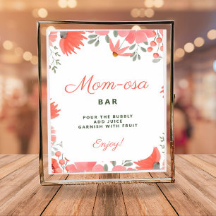 Mom-osa Bar A Little Wildflower Girl Baby Shower Poster