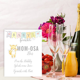 Mom-Osa Bar Sign Baby Sprinkle Fox and Banner