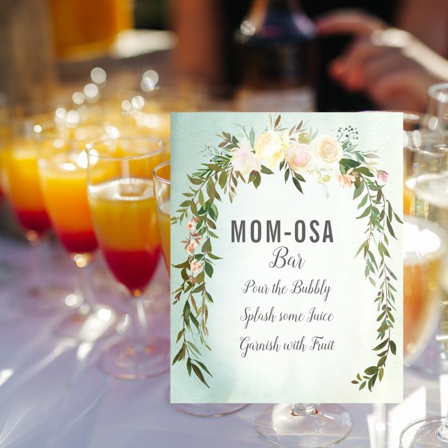 Mom-osa Bar Sign Green White Baby Sprinkle Shower (Creator Uploaded)