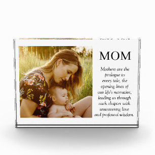 MOM Overlay Custom Quote Elegant Mothers Day Gift Photo Block