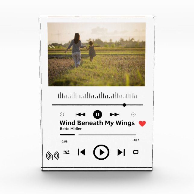 MOM (PERSONALIZED) PHOTO BLOCK - Music Gift (Front)