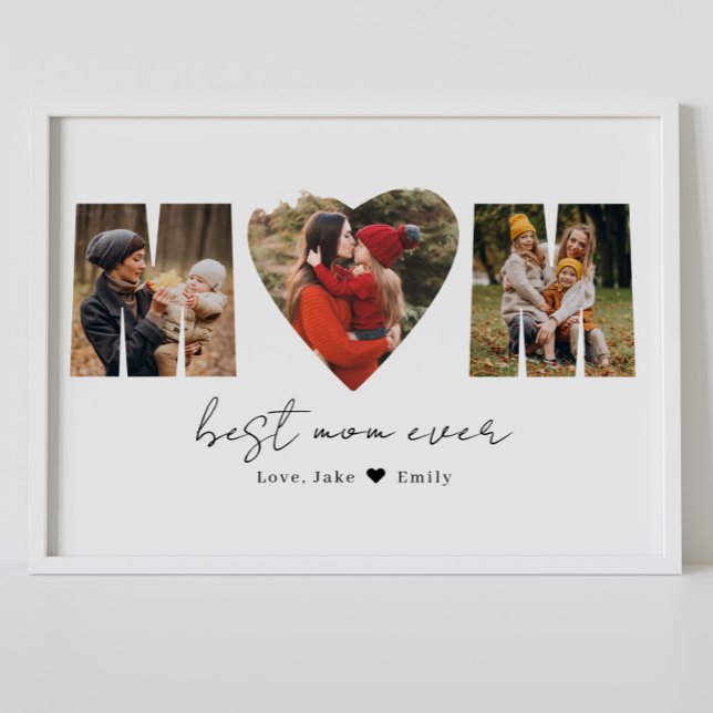 Mom Photo Collage Heart Photo Mother's Day Poster (Creator Uploaded)