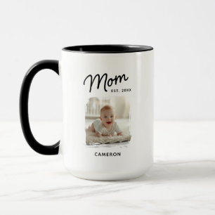 Mom Photo Established Date Mug