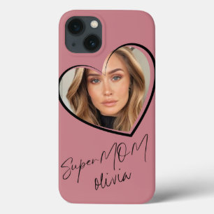 MOM Photo Stylish Modern Blush Pink iPhone 13 Case