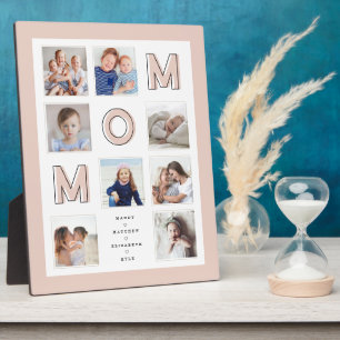 MOM Pink Letters Family Photo Collage Pink Frame