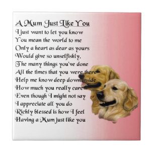 Mom Poem - Golden Retriever Design Tile
