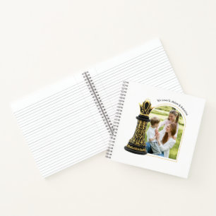 MOM Queen of my life, Golden Script Black Chess  Notebook