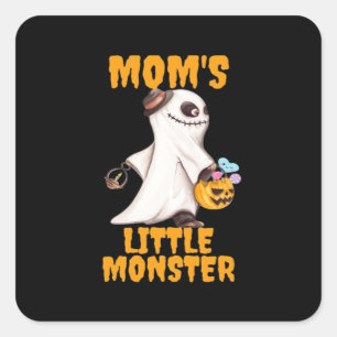 Mom’s Little Boo Monster Funny Graphic Square Sticker