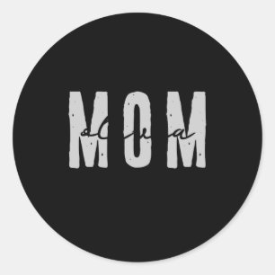 Mom Since 20xx Modern Simple Preppy  Classic Round Sticker
