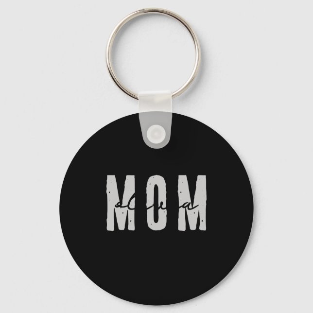 Mom Since 20xx Modern Simple Preppy  Key Ring (Front)