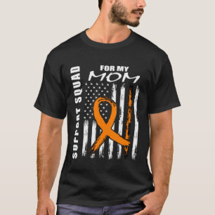 Mom Support Squad Leukemia Awareness American Flag T-Shirt