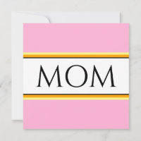 MOM Text Pretty Pink White Orange Black Stripes