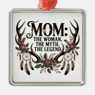Mom: The Woman, The Myth, The Legend Metal Tree Decoration