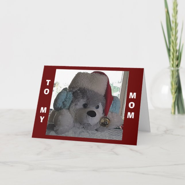 MOM-THIS HAPPY PUP SAYS SPECIAL CHRISTMAS WISHES HOLIDAY CARD (Front)