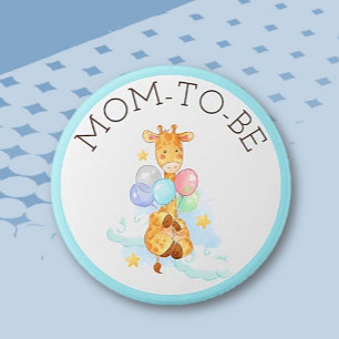 Mom To Be Baby Shower Giraffe Button