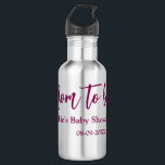 Mom to be baby shower name date pink simple minima 532 ml water bottle<br><div class="desc">design</div>