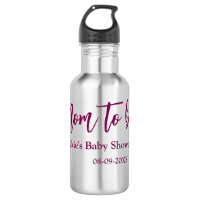Mom to be baby shower name date pink simple minima