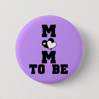 MOM to Be - Black Text 6 Cm Round Badge