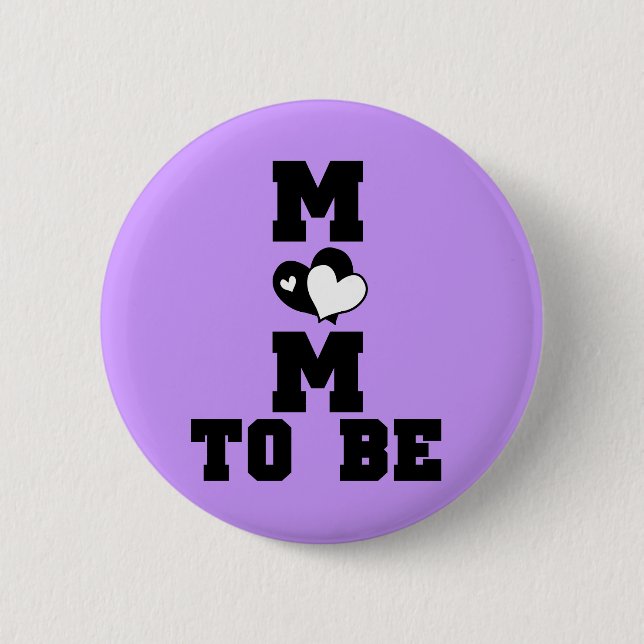 MOM to Be - Black Text 6 Cm Round Badge (Front)