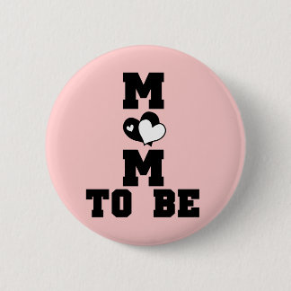 MOM to Be - Black Text 6 Cm Round Badge