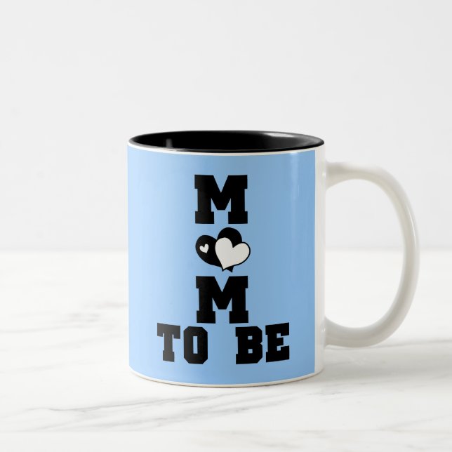 MOM to Be - Black Text Two-Tone Coffee Mug (Right)
