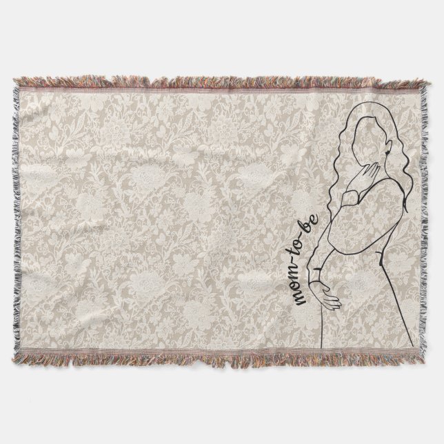 Mom-to-be Faux Lace Throw Blanket (Front)
