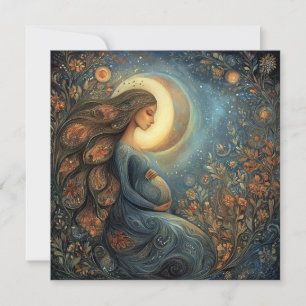 Mom-to-be Floral Celestial Mother's Day Card
