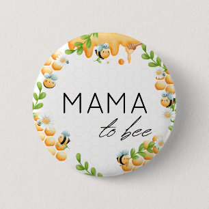 Mom to Bee Honey Bumble Bee Baby Shower 6 Cm Round Badge