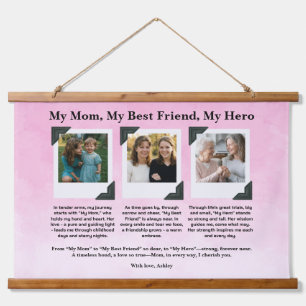 Mom Tribute Photo Collage Hanging Tapestry