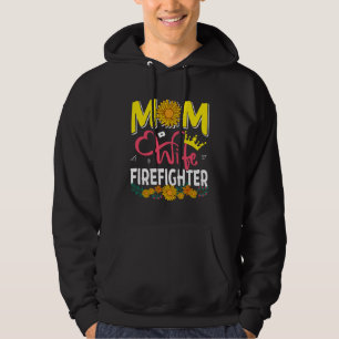 Mom Wife Firefighter Cute Floral Sunflowers Mother Hoodie