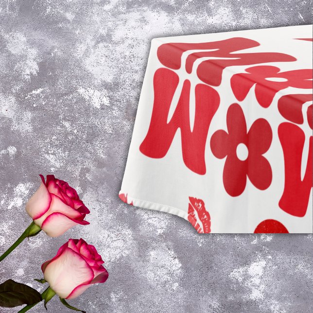 MOM/WOW: A Love Letter in Red on white | Tablecloth (Creator Uploaded)