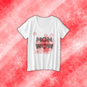MOM WOW black on red   Plus Size T-Shirt