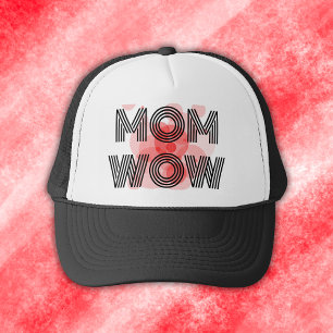 MOM WOW black on red   Trucker Hat